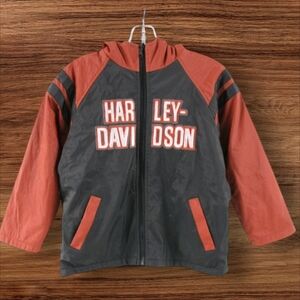 Harley-Davidson Youth Black and Orange Reversible Jacket. Size 6.